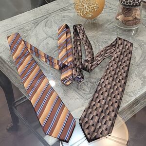 SET OF TWO DESIGNER SILK TIES
